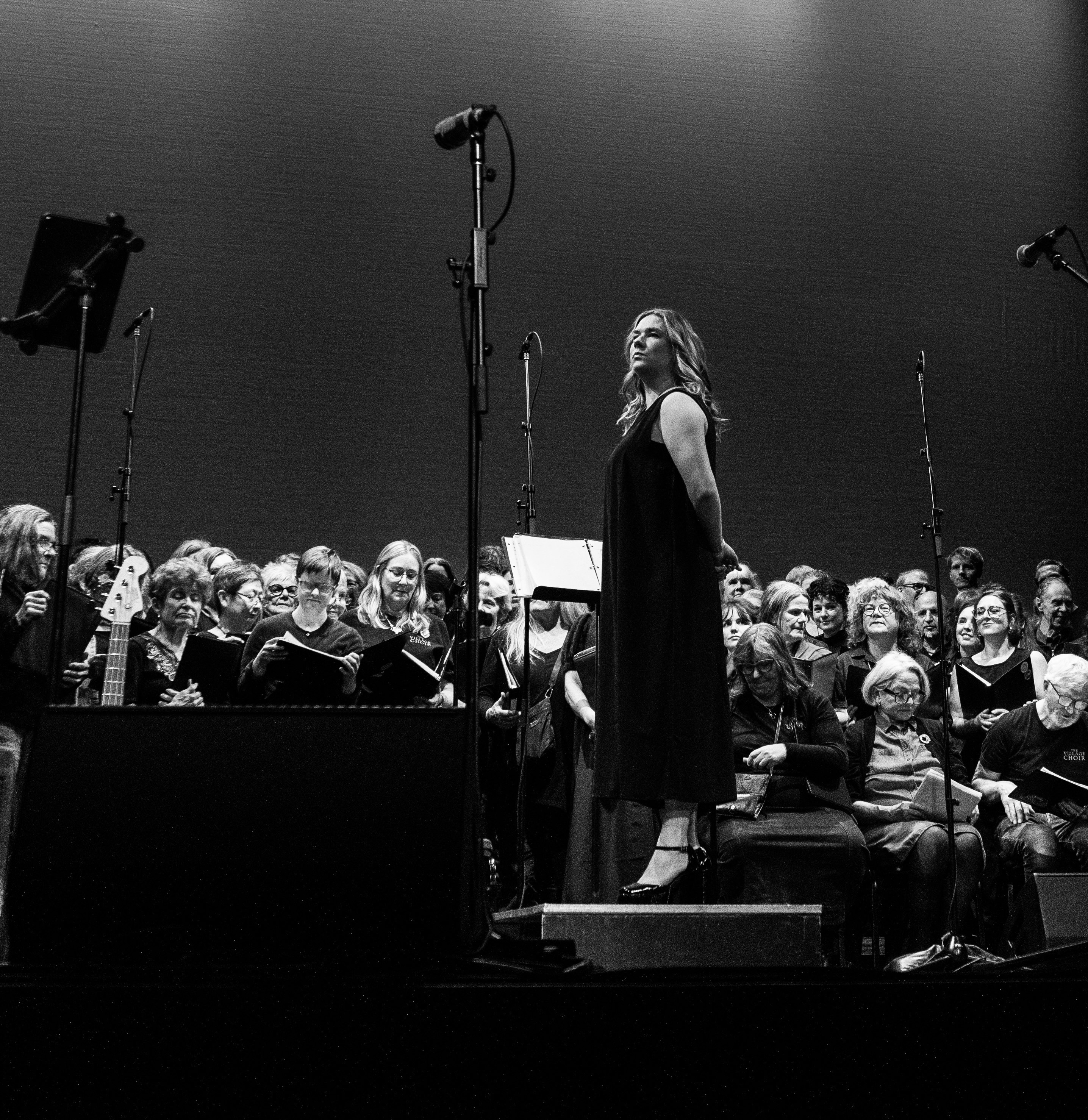Claire conducting The Village Choir